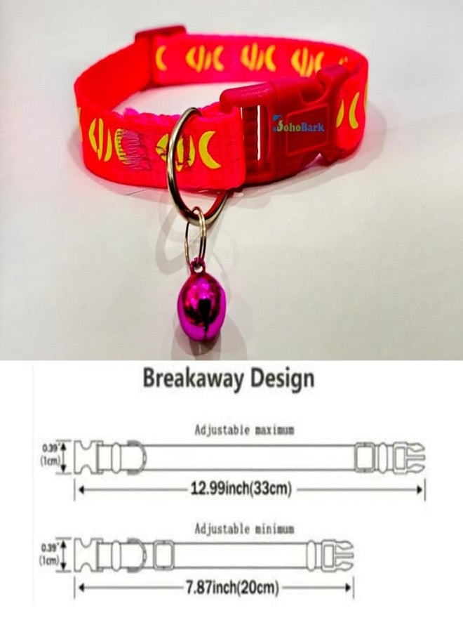 BohoBarkPink Fish Design Cat Collars Quick Release,Reflective Cat Collars with Bells and Safety Release,Adjustable - Image 5
